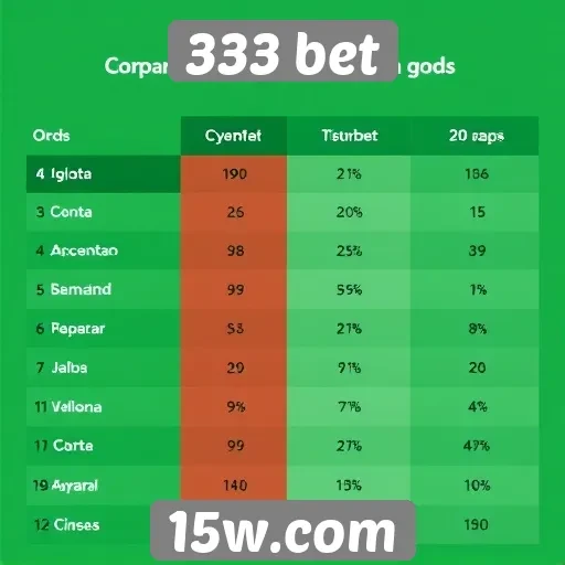 Comparação das odds oferecidas pela 333 bet